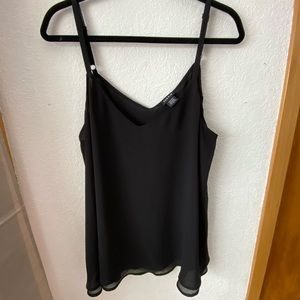 Torrid Chiffon Double Layer Swing Cami - Black - 0